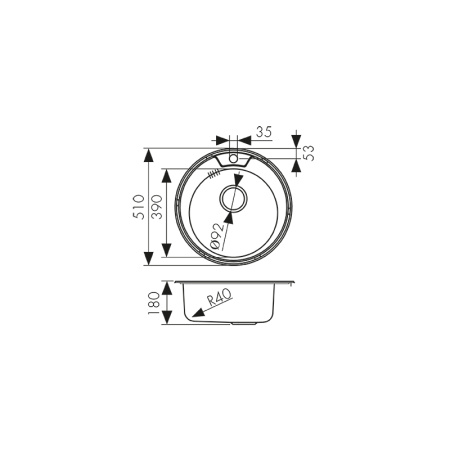 KSS-510 Мойка из нержавеющей стали KAISER Ø510x180